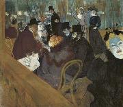 Henri de toulouse-lautrec Self portrait in the crowd, at the Moulin Rouge oil